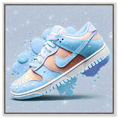 Sneaker Dune Blue Canvas Girl Sneaker Prints by Art Remedy