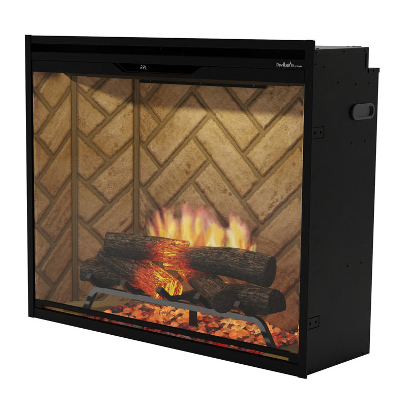 Dimplex 42" Revillusion Electric Firebox Herringbone Background, 42" W, Herringbone