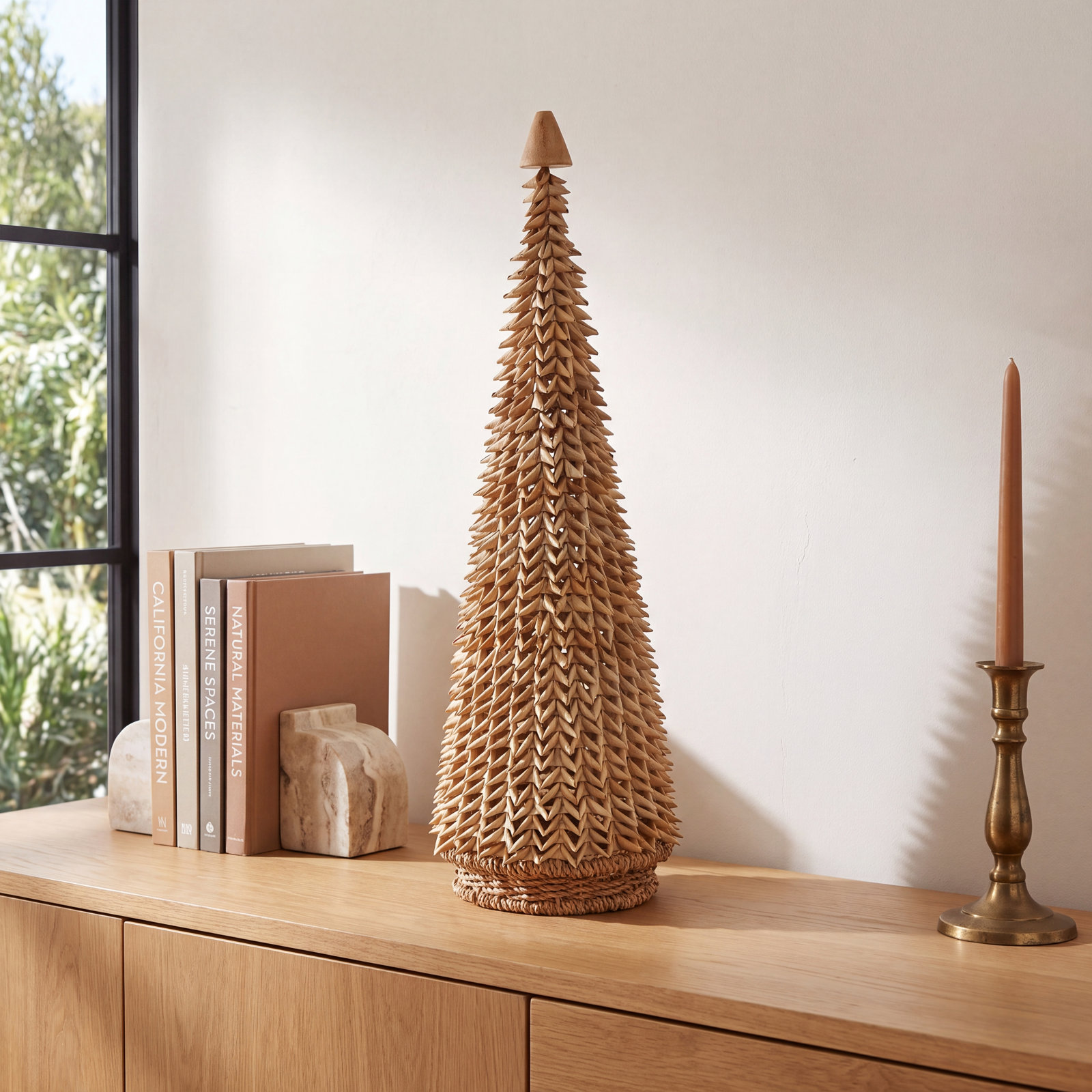 Handmade Buri Palm Cone Tabletop Tree