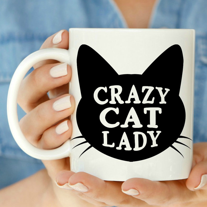 Grande tasse à café fou de chat