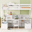 Lit mezzanine avec tablettes de rangement, tiroirs et bureau-1407453995