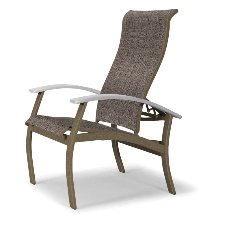 Chaise de patio Askar, Bois de plage texturé, Blanc, Moka Sunbrella®