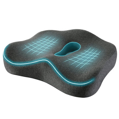 High-density Memory Foam Seat Cushion For Sciatica & Tailbone Pain Relief - Ergonomic Lumbar Support With Adjustable Height, Breathable Mesh Fabric For Office/car/home