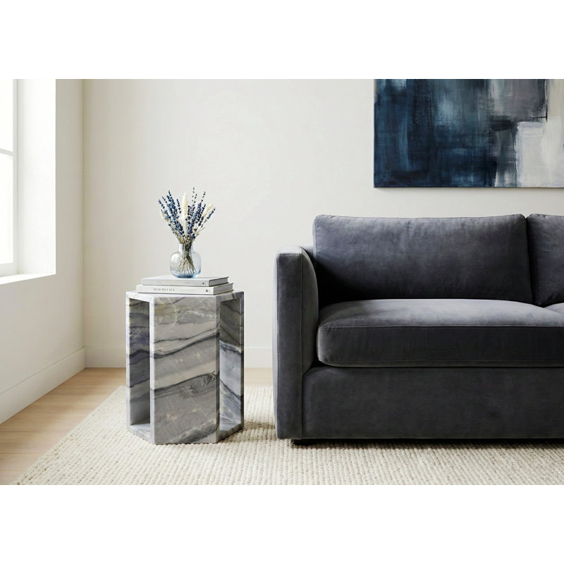 Side Table, Hexagonal End Table For Living Room
