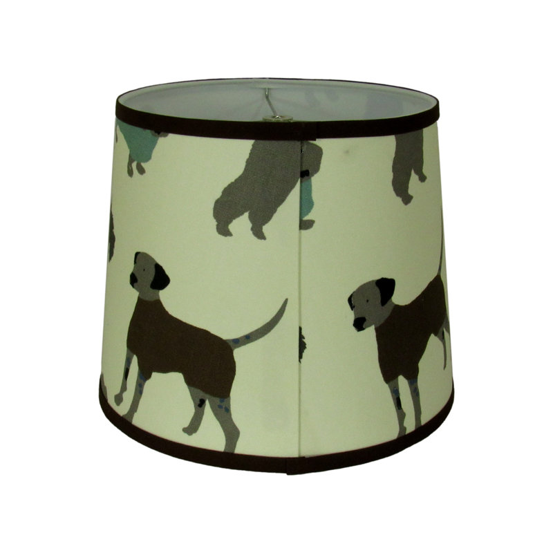 Abat-jour tambour en forme de chien, H 9 po x l 10 po x P 10 po