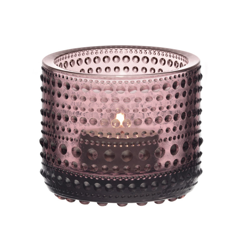 Kastehelmi Glass Tabletop Tealight Holder, Purple