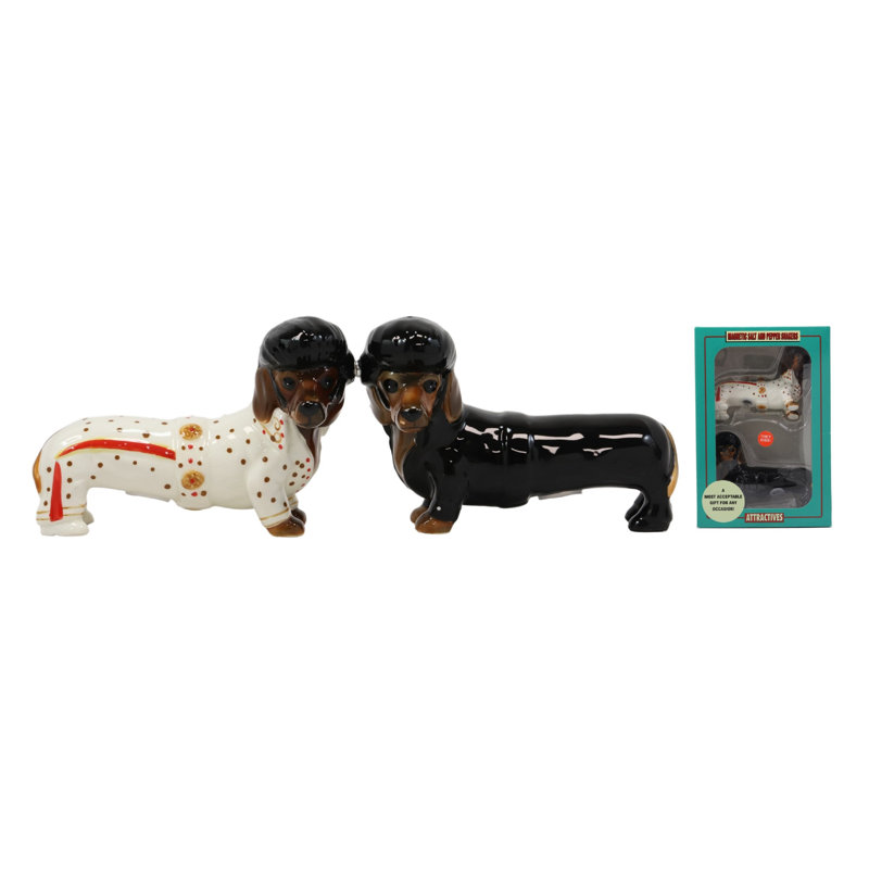 Ensemble de 2 figurines Thummepalli King of Rock and Roll Dachshund