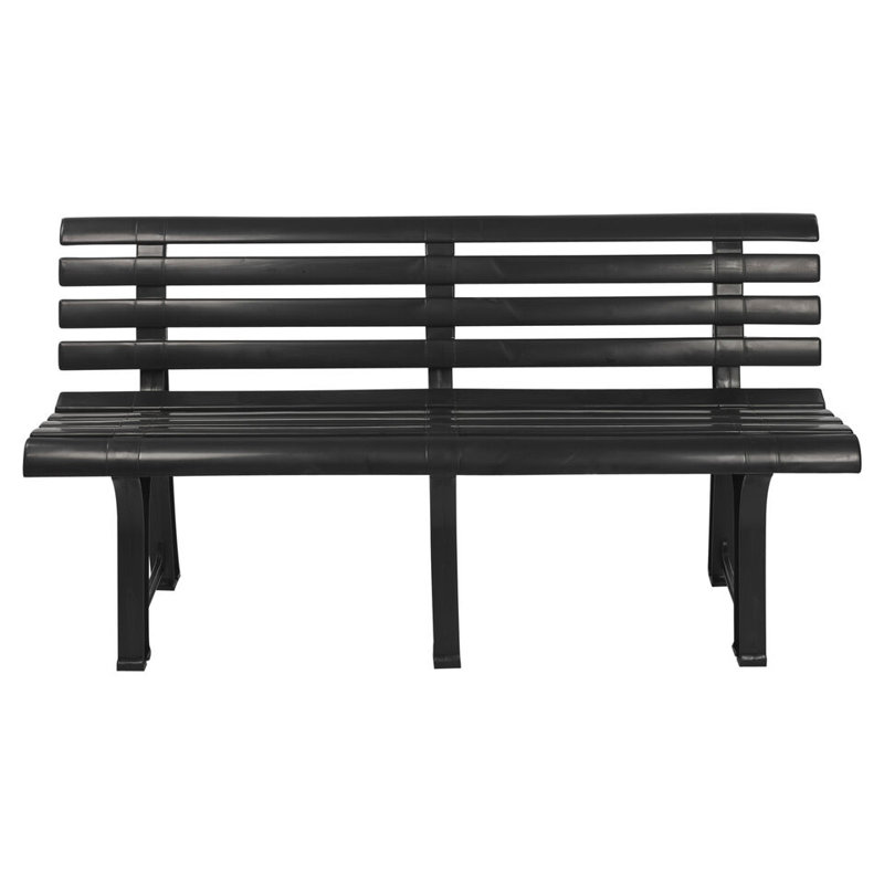 Plastic Garden Bench, Black