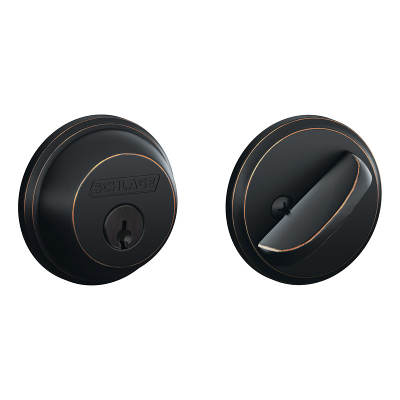 Single Cylinder Deadbolt, Aged Bronze, Keyed Different, Yes
