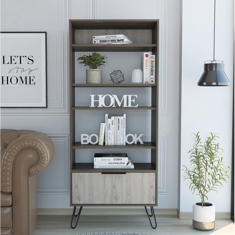 Skyler Tall 5 Shelf Bookcase with Door