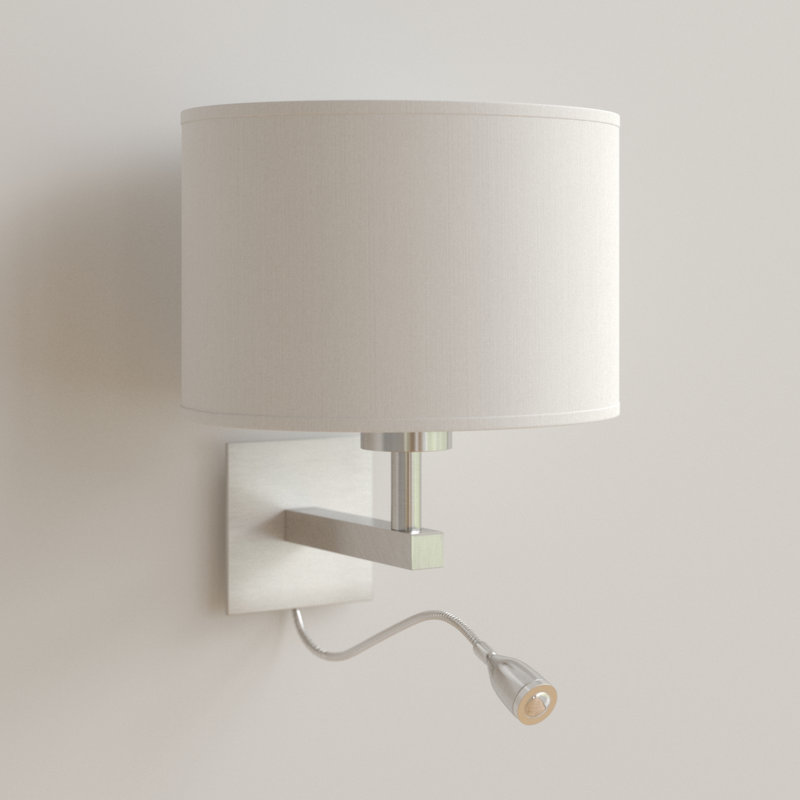 Audra LED Armed Sconce, Satin Silver