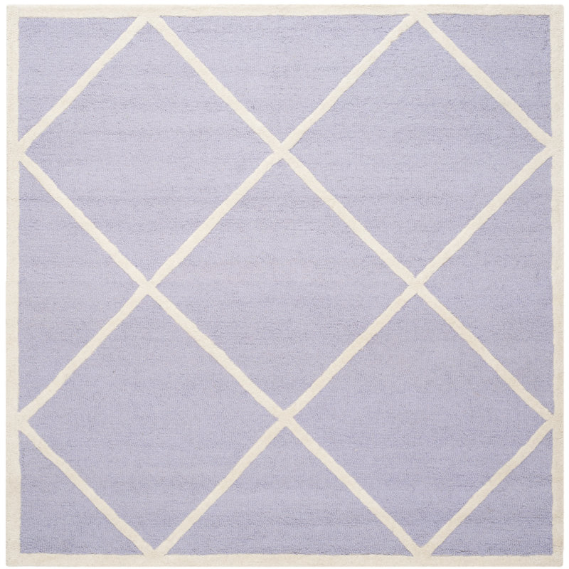 Sanyla Hand Tufted Wool Geometric Rug, Square 6'