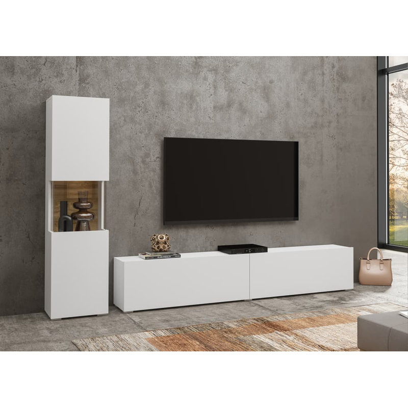 Basia Unfinished TV Stand for TVs up to 75", White