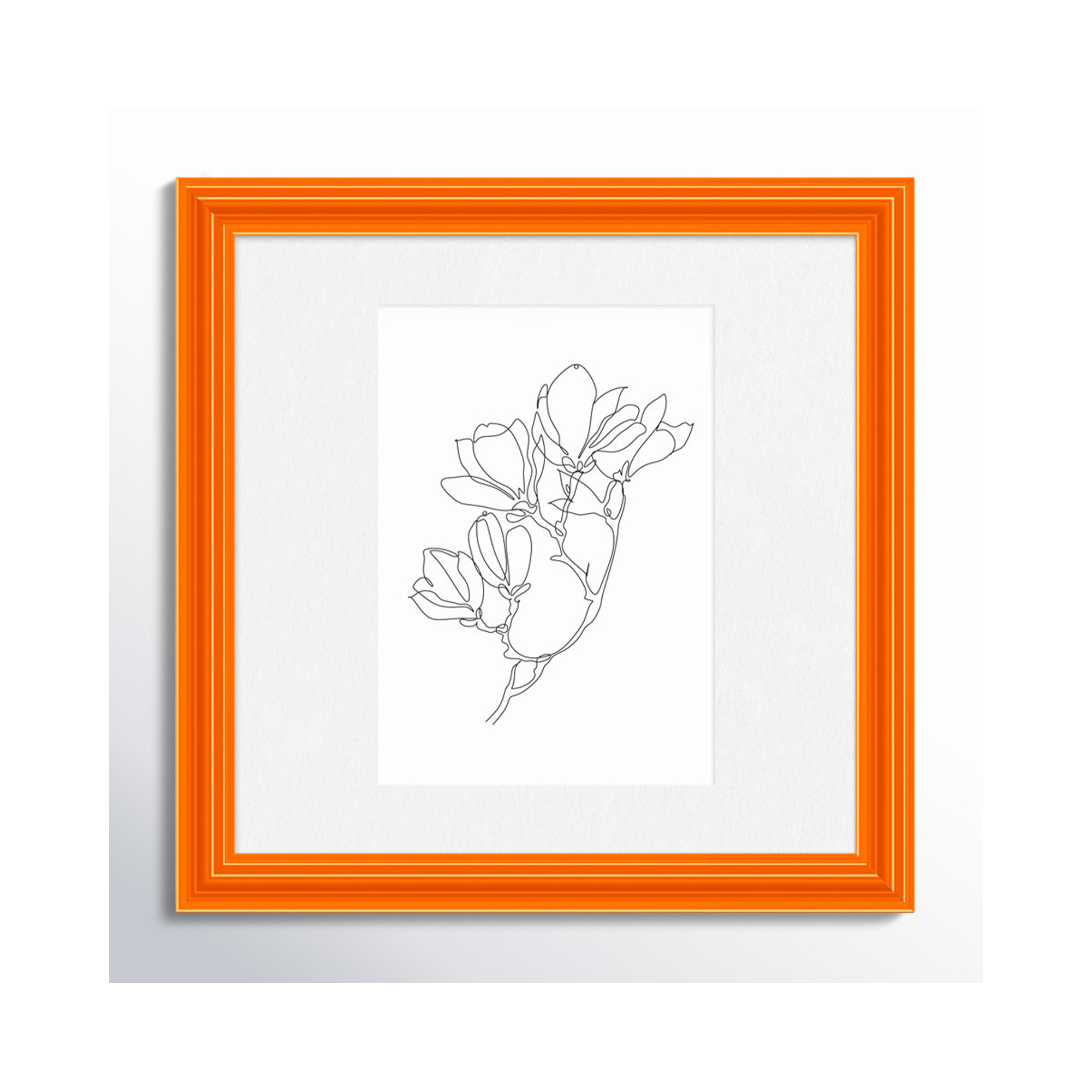 Lilli Wood Beveled Picture Frame with Mat, 20" x 30", 24" x 30", Orange