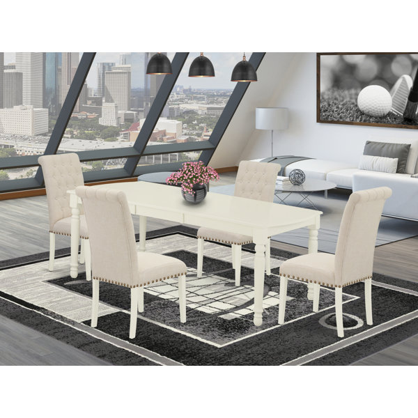 Rosalind Wheeler Remi 7 - Piece Extendable Solid Wood Dining Set ...