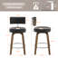 North American Black Walnut Veneer Bar Stool, 360° Rotating Ergonomic Backrest Bar Stool-554350491