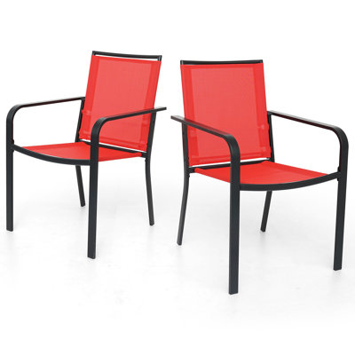 Chaise de salle à manger d'extérieur empilable (ensemble de 2)