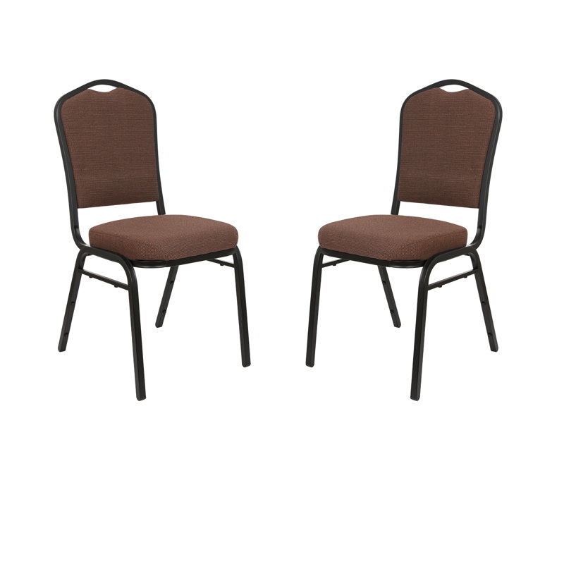 Lila Fabric Stack Chair (2 Pack), Brown, Black