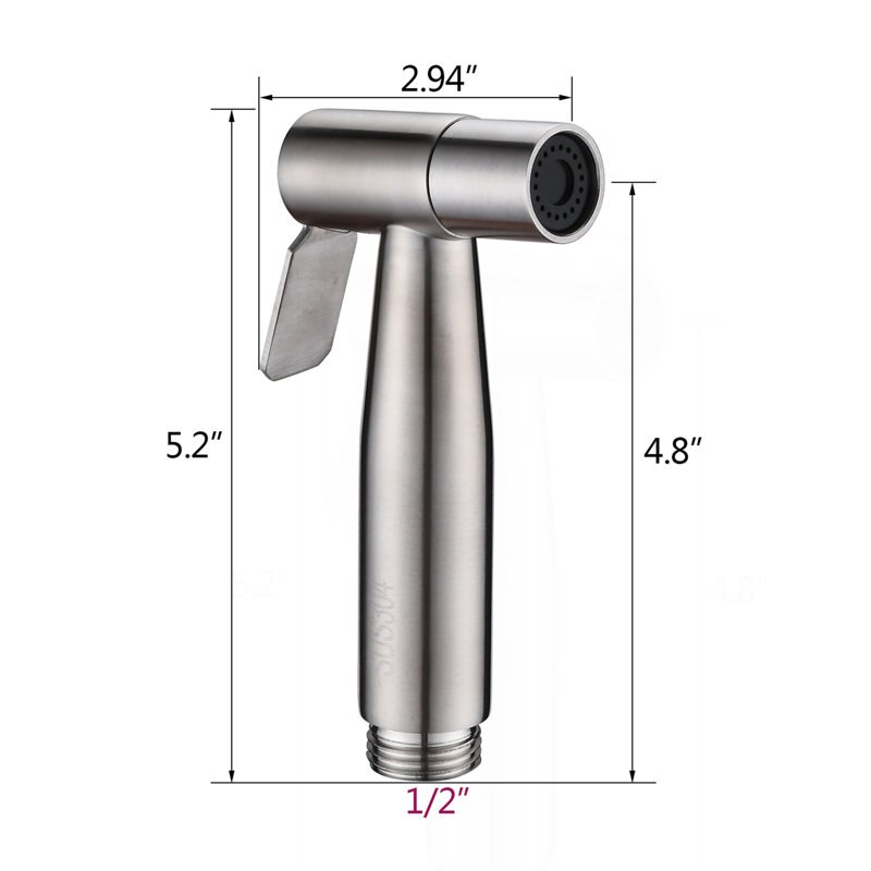 Douchette pour bidet en nickel brossé, Nickel brossé