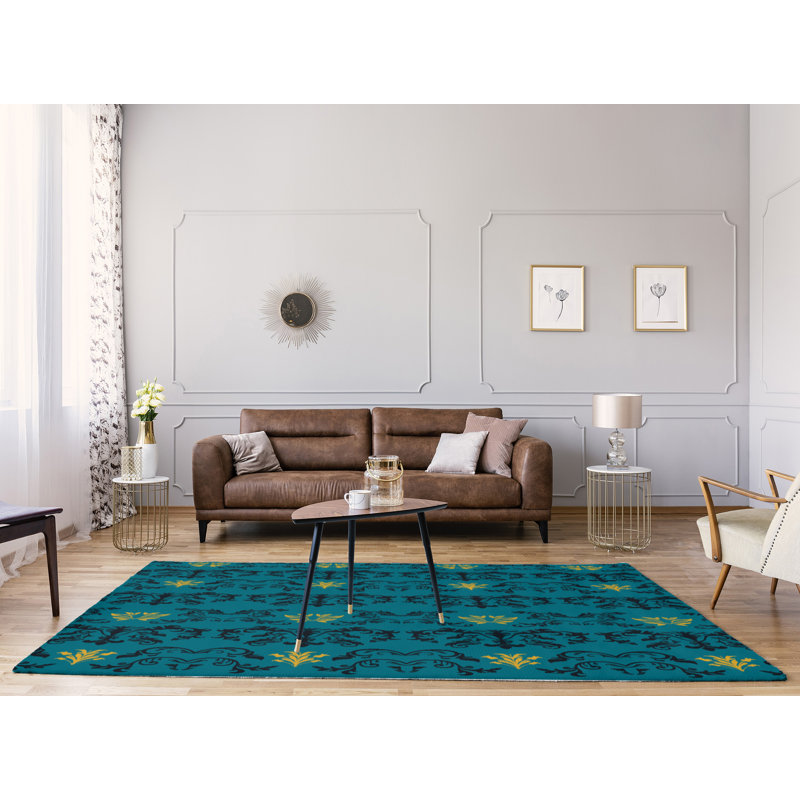 Damask Indoor Rug, Rectangle 9' x 12'