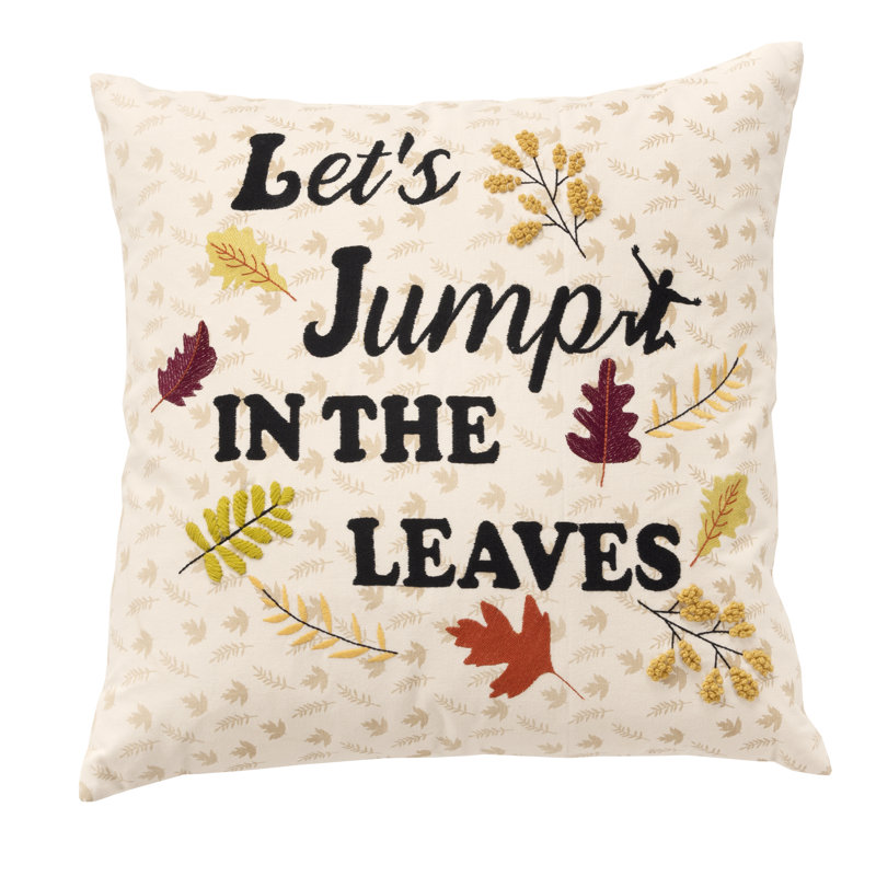 Embroidered Cotton Throw Pillow