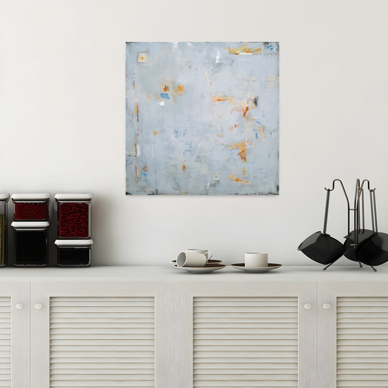 Art abstrait abstrait en bleu 2, H 18 po x l 18 po