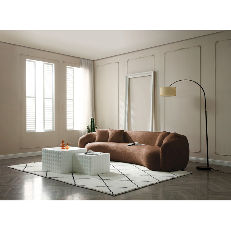 Canapé modulaire 102 pouces 5 places Boucle, Bouclette brune