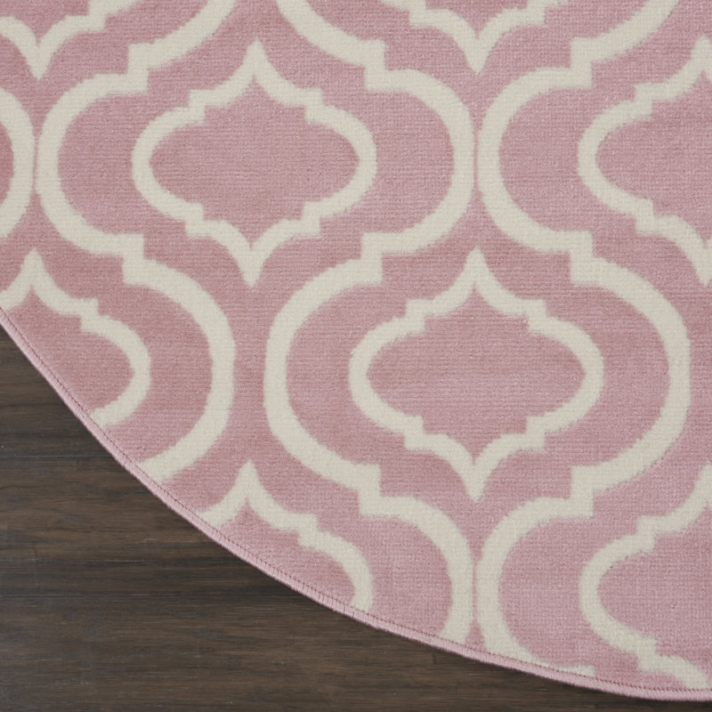 Tapis rose Sheron, Rond 5 pi 3 po