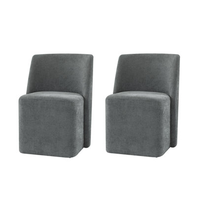 Leonas Modern 23.5" Dining Chair with Casters (Set of 2)