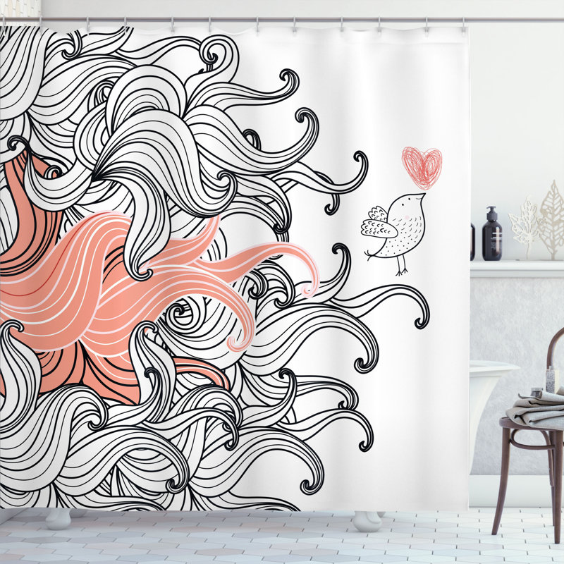 Shower Curtain Set + Hooks, 84" H x 69" W
