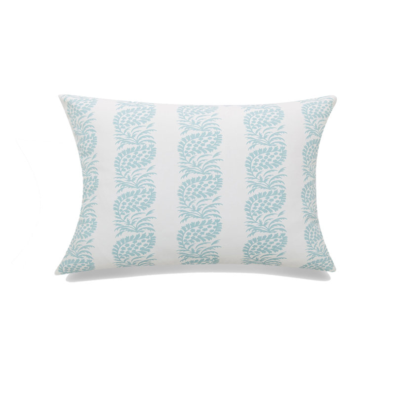Coussin en coton Block Block, Bleu, H 14 po x l 20 po, Plumes