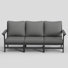 Outdoor 71"W HDPE Modular Modern Sofa With 5" Thick Cushions & Natural Wood Texture