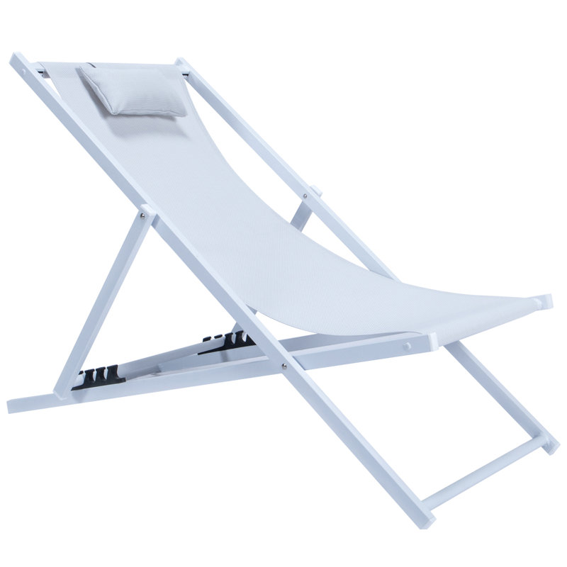 Chaise longue inclinable avec coussins Muriam, Gris
