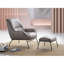 Ensemble de fauteuil d'appoint et repose-pieds 2 pièces Abela, cuir fleur-107417380