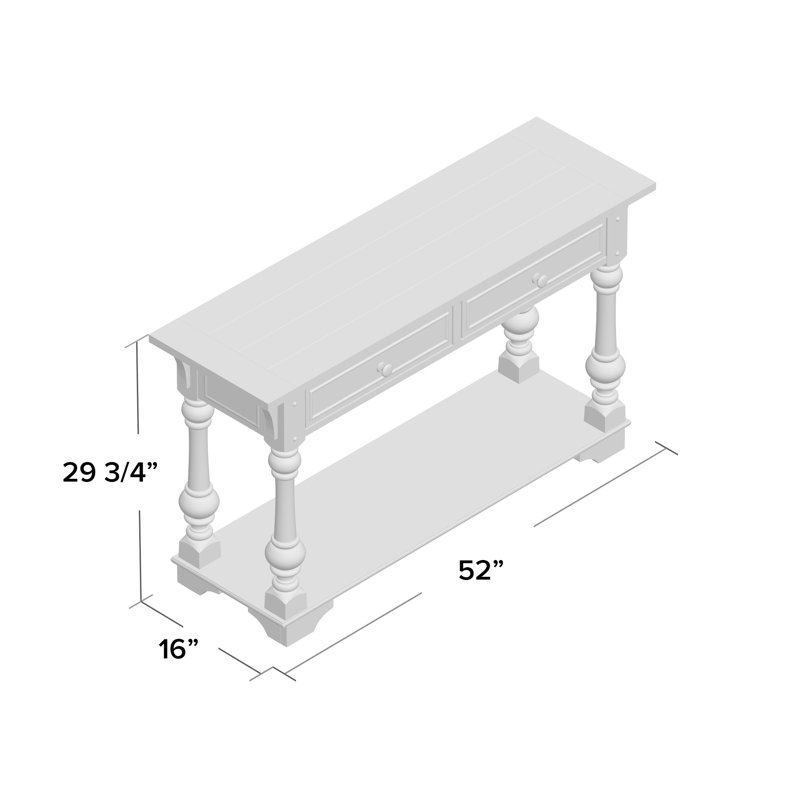 Morgan Creek Antique White Rectangular Console Table with Storage