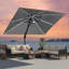 Parasol extérieur rectangulaire en porte-à-faux à DEL 153 "x 116" avec base lestée-128705761