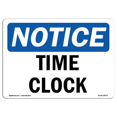 Time Clock Aluminum Sign 18 x 24