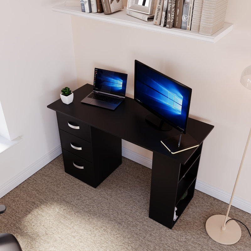 Muskoka Solid Wood Base Computer Desk, Black