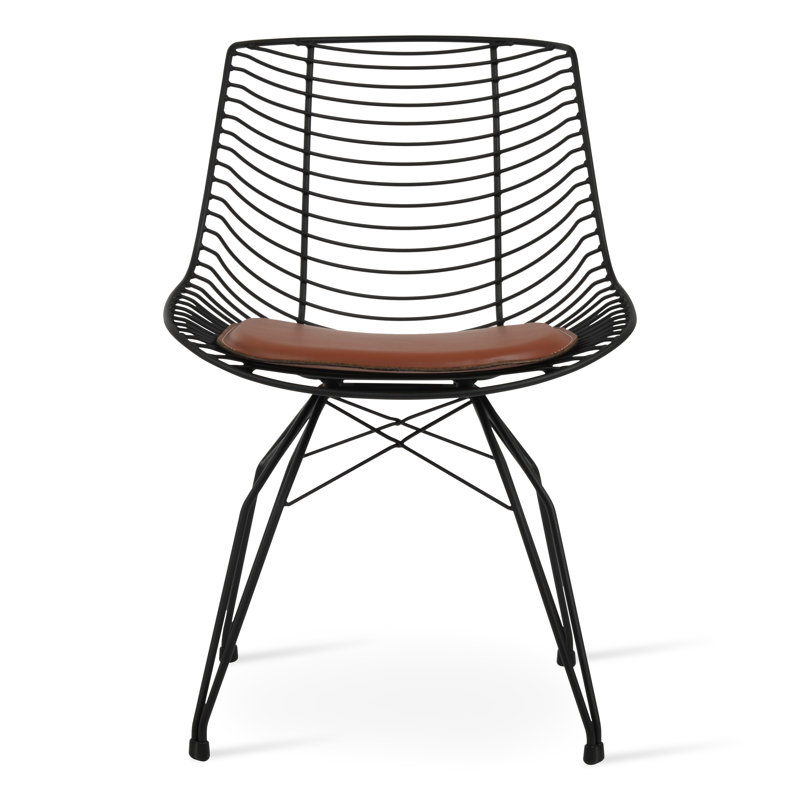 Chaise en métal Tiger, Cannelle, Noir