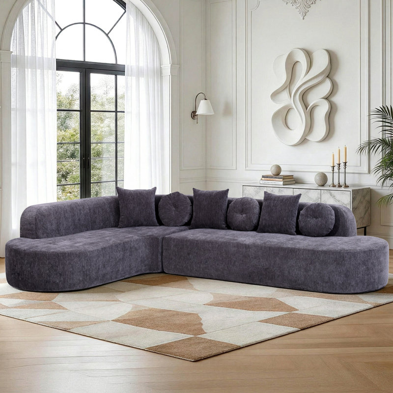 Canapé modulaire incurvé moderne Boneless, Gris