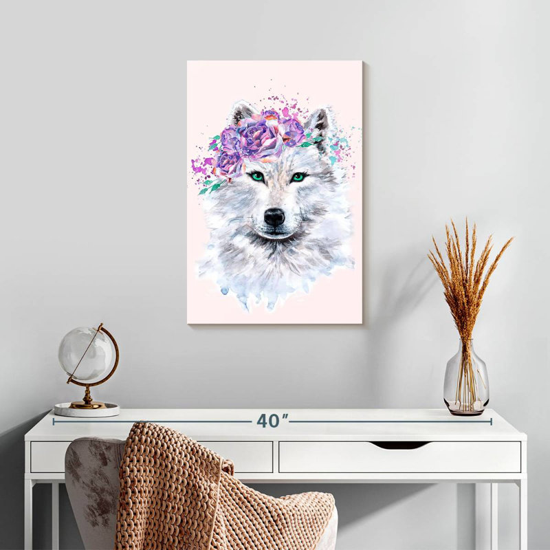 Loup floral Brampt, H 24 po x l 16 po