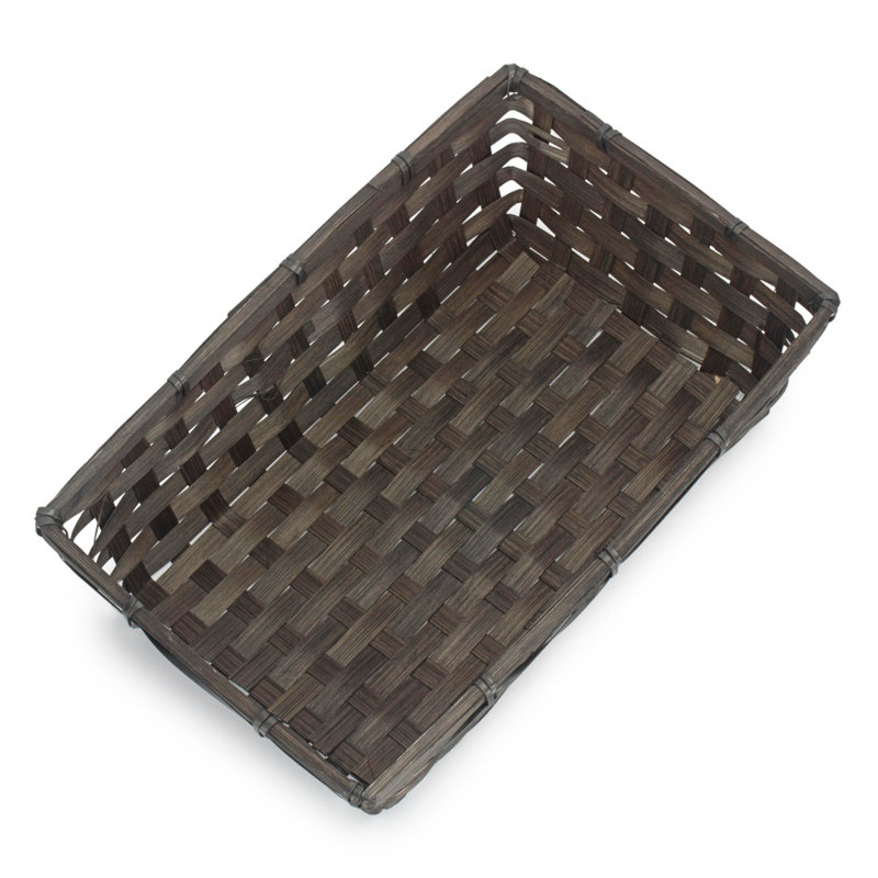 Painted Bamboo Serving Tray, 9 cm H x 31 cm L x 19 cm W, Brown