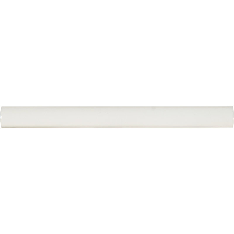 0.63 in. x 6 in. Glossy Ceramic Quarter Round Tile Trim, Celeste Blanc