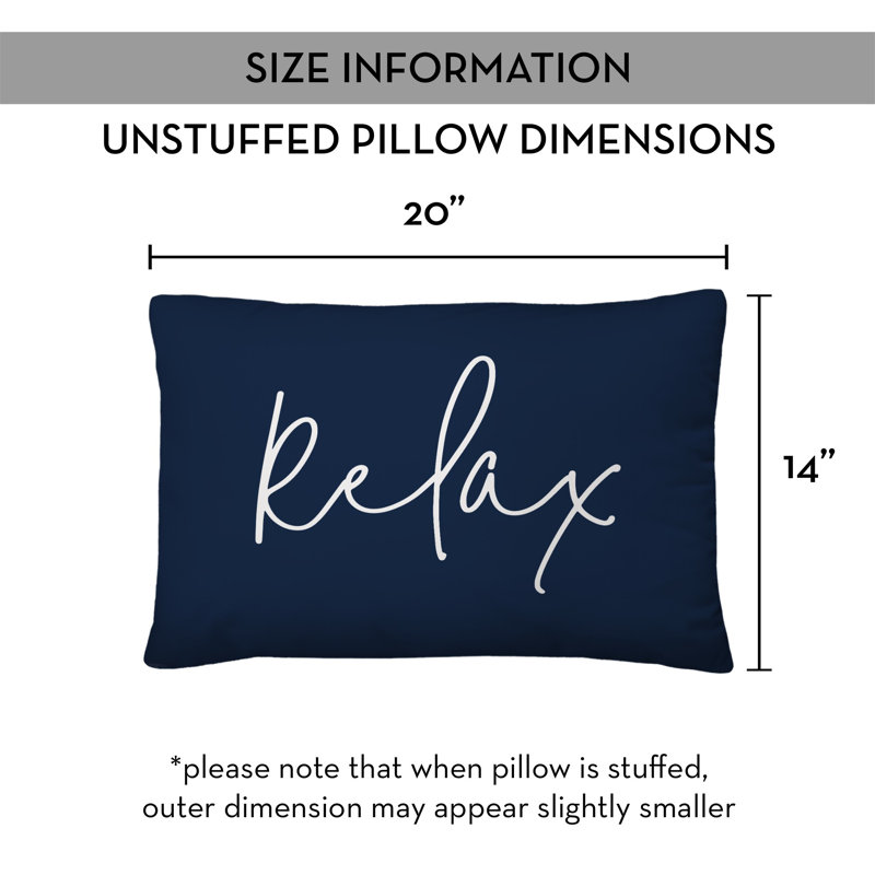 Textual Indoor/Outdoor Throw Pillow, Navy/White