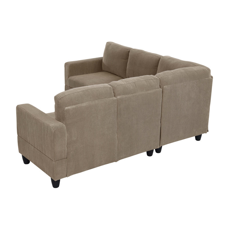 Canapé modulaire Lichwood , Velours côtelé chameau