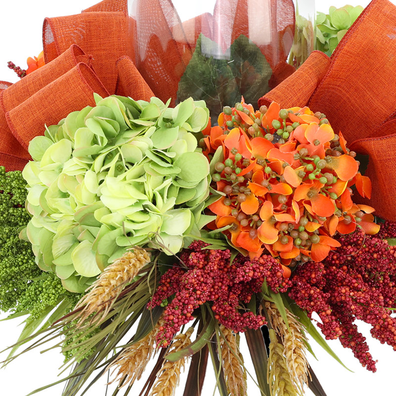 Hydrangea Fall Centerpiece with Candleholder