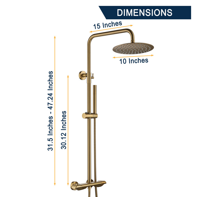 Système de douche complet à 2 fonctions Bath avec valve brute