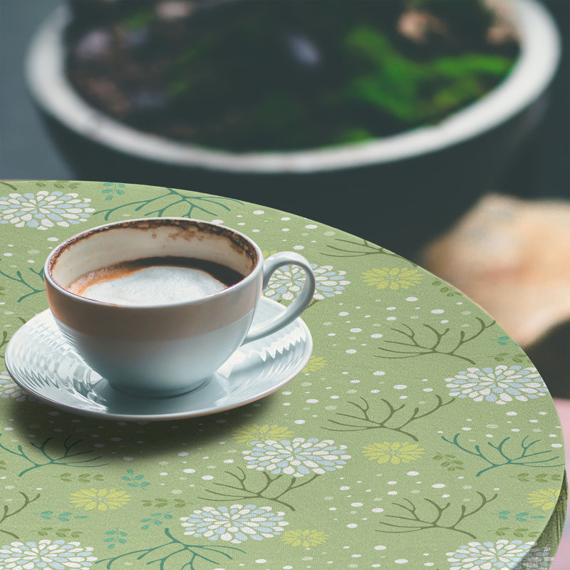Ebern Designs Spring Fitted Round Tablecloth Multicolor, 47.24" Round