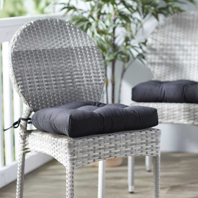 16-inch Indoor Dining Chair Cushion, Black