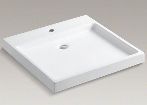 Purist® Ceramic Rectangular Drop-In Bathroom Sink, White, Single